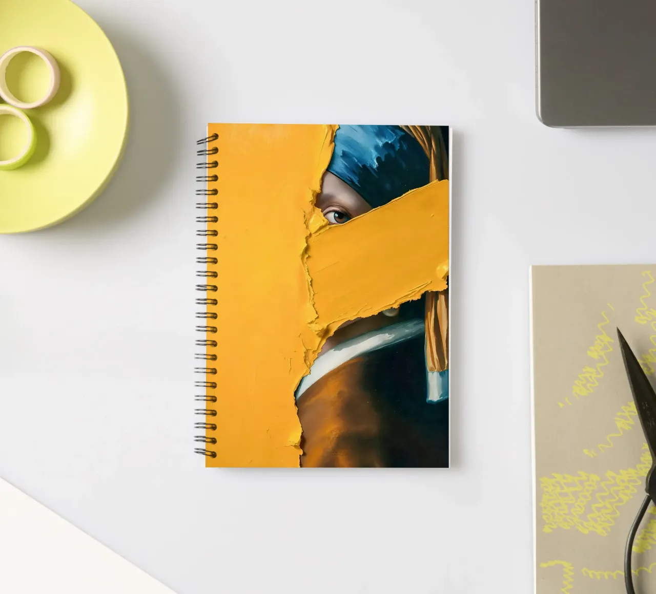 La ragazza con la striscia colorata - Vermeer Remix diario ad anelli da KUNSTstück