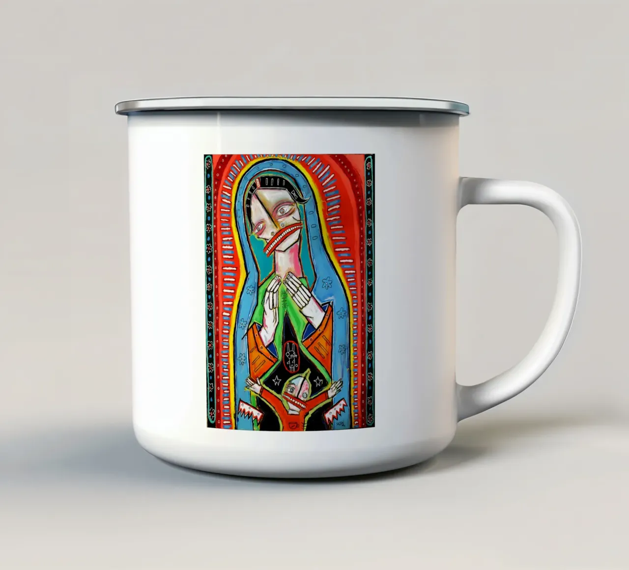 Jean Basquiat - Artist American enamel mug by Tara Bergener