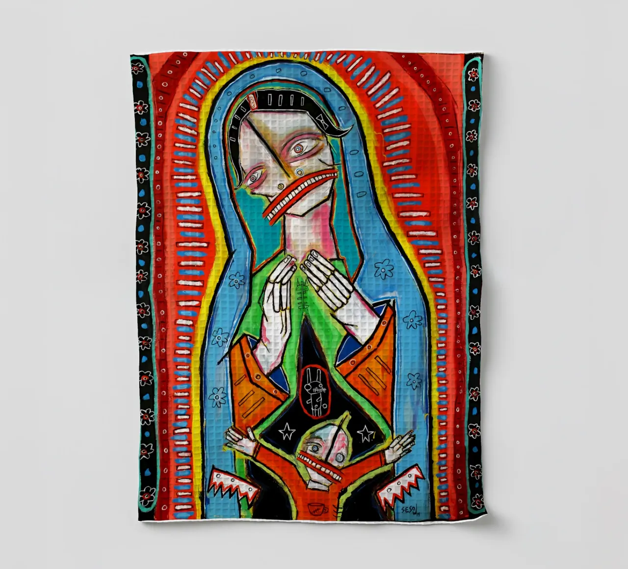 Jean Basquiat - Artist American tea towel by Tara Bergener