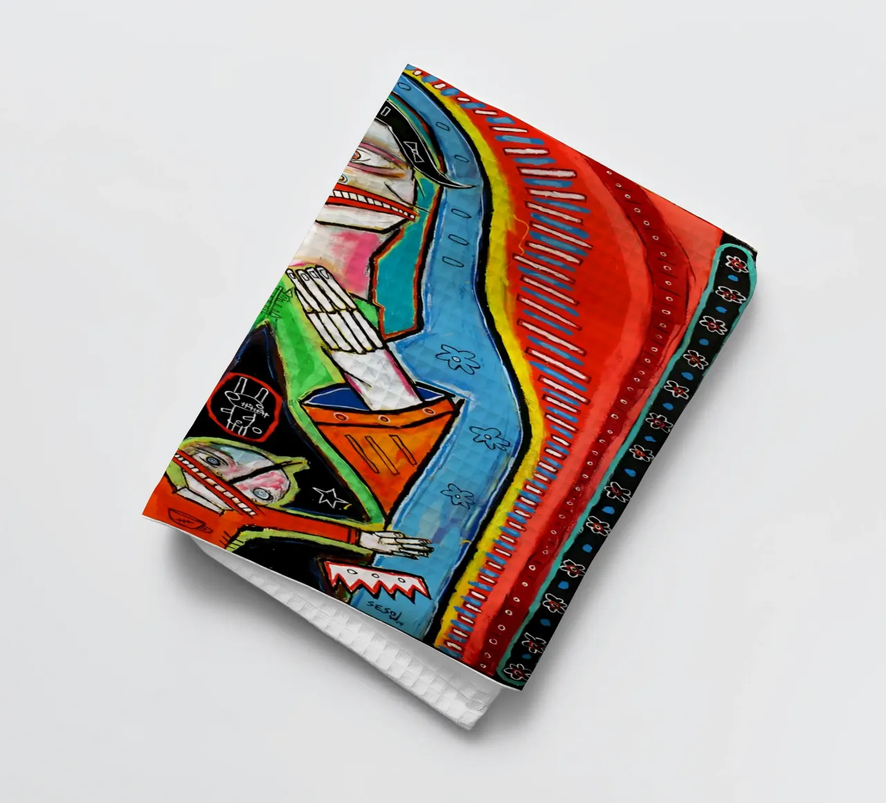 Jean Basquiat - Artist American tea towel by Tara Bergener