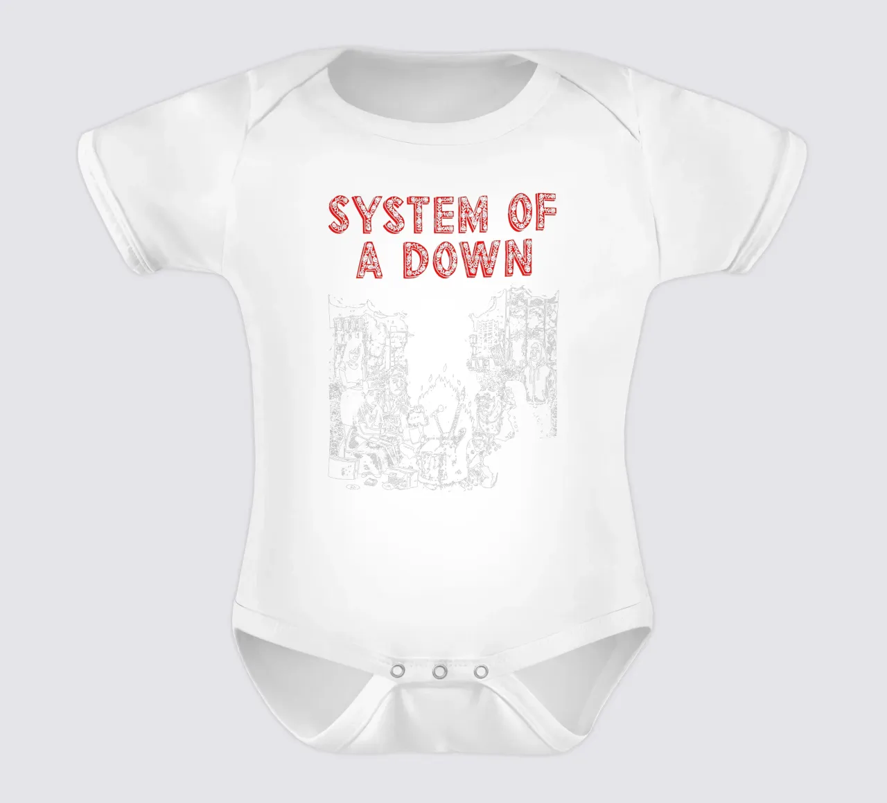 Maglietta essenziale dei System Of A Down body neonato maniche corte da ninetyfourdesign_