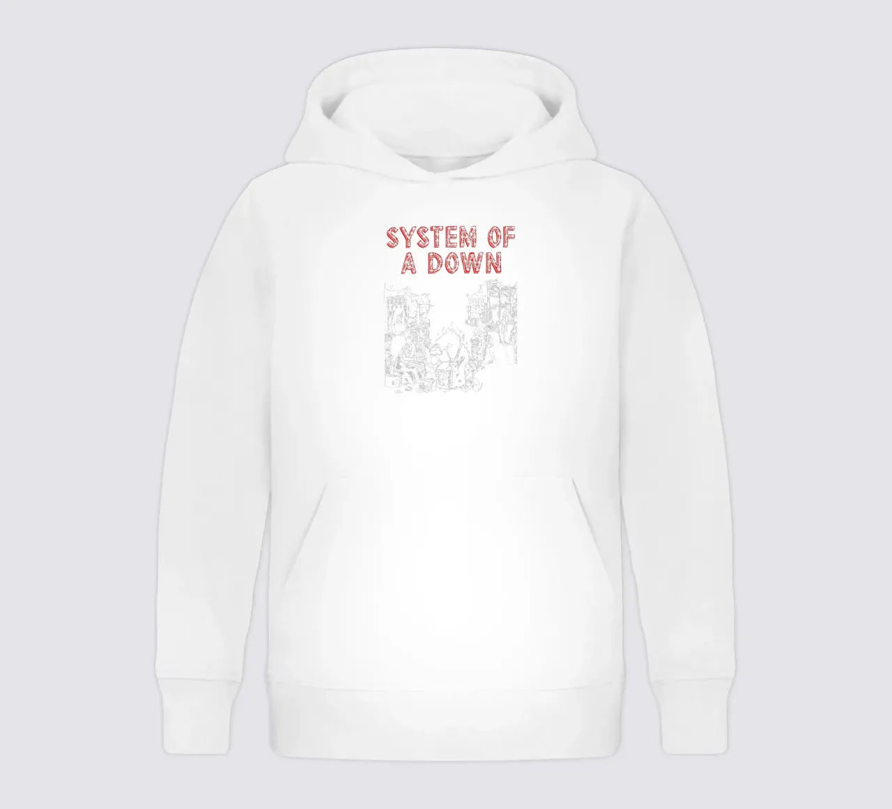 Maglietta essenziale dei System Of A Down felpa bambino con cappuccio da ninetyfourdesign_