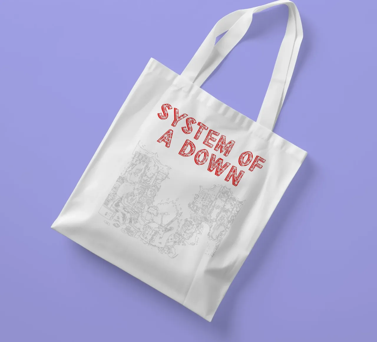 Maglietta essenziale dei System Of A Down borsa in juta da ninetyfourdesign_