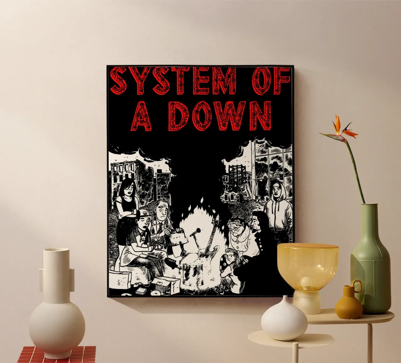 Maglietta essenziale dei System Of A Down plexiglass da ninetyfourdesign_