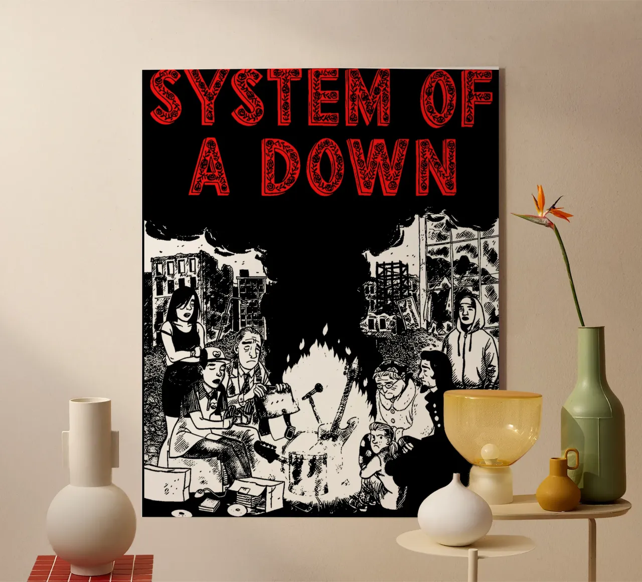 Maglietta essenziale dei System Of A Down plexiglass da ninetyfourdesign_