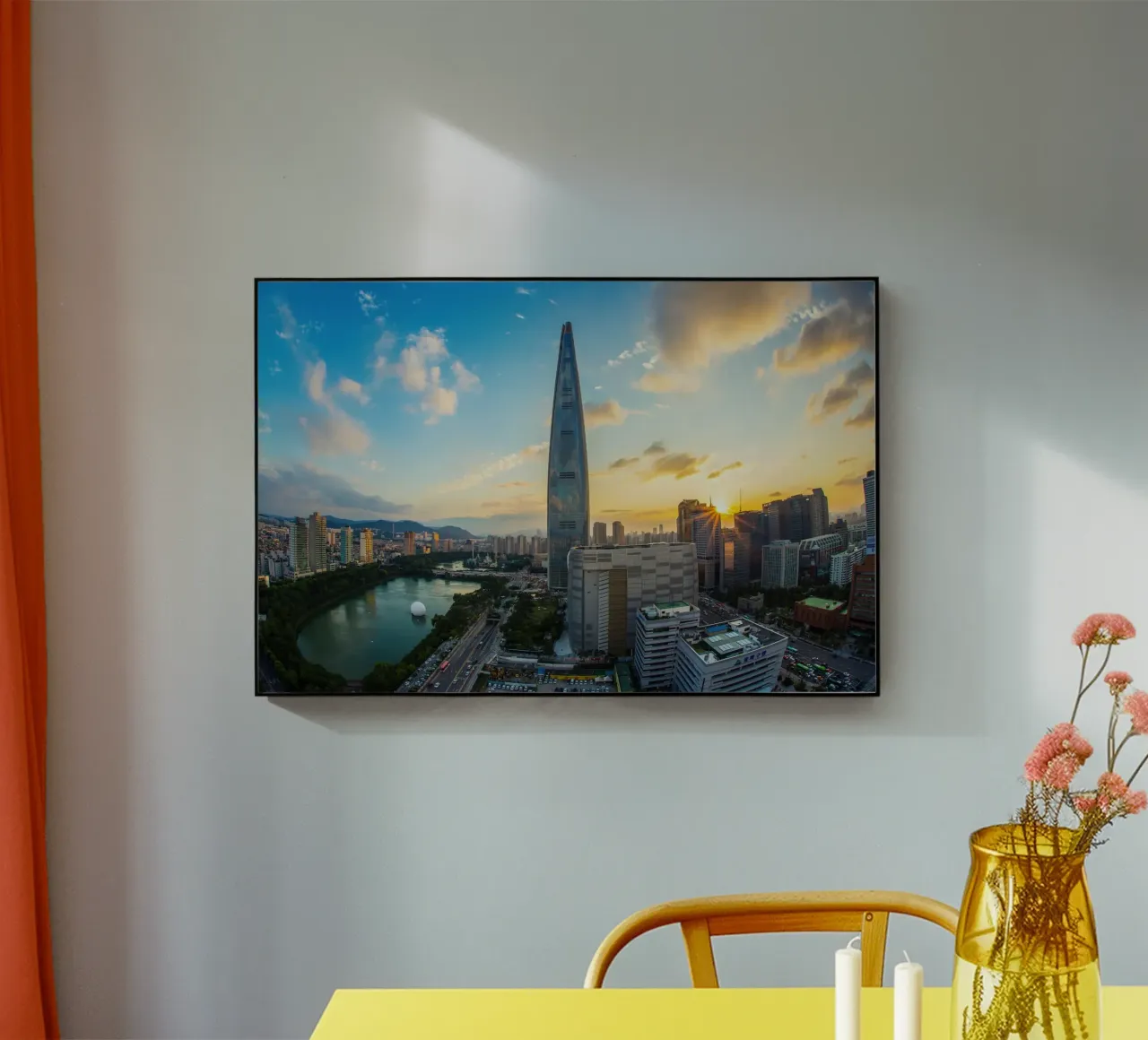 Lotte World Tower bei Sonnenuntergang, Seoul, Südkorea Acryl-Glas von Wanderlust Vibes