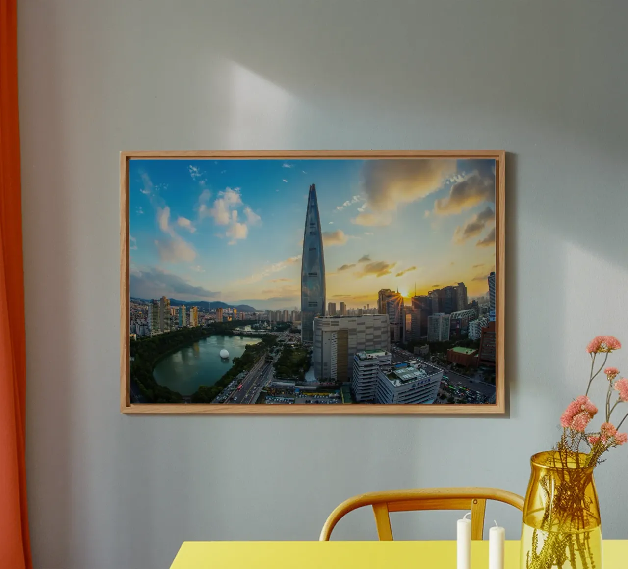 Torre Lotte World al tramonto, Seul, Corea del Sud pannello forex da Wanderlust Vibes