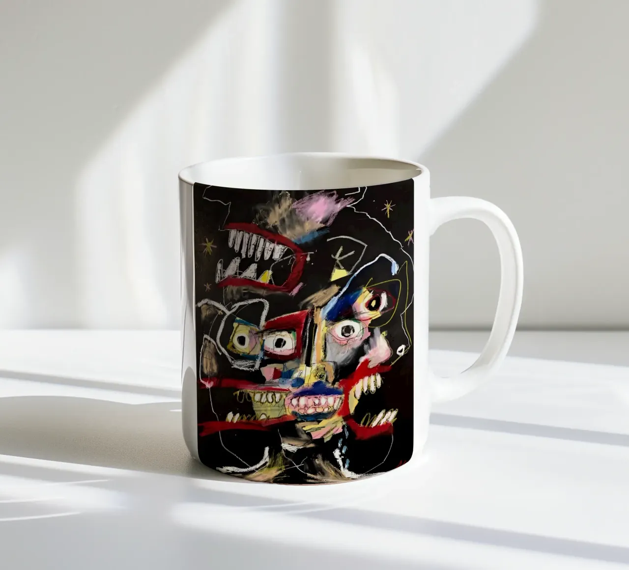 Jean basquiat - American Artist Painting ceramic mug by Tara Bergener