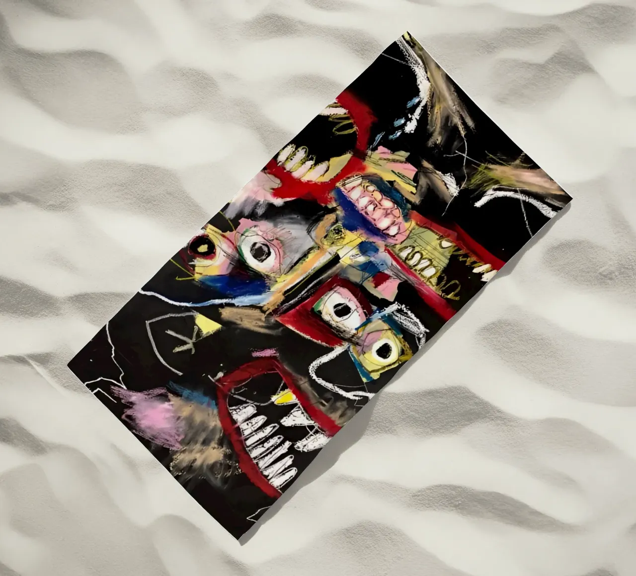 Jean basquiat - American Artist Painting beach towel by Tara Bergener