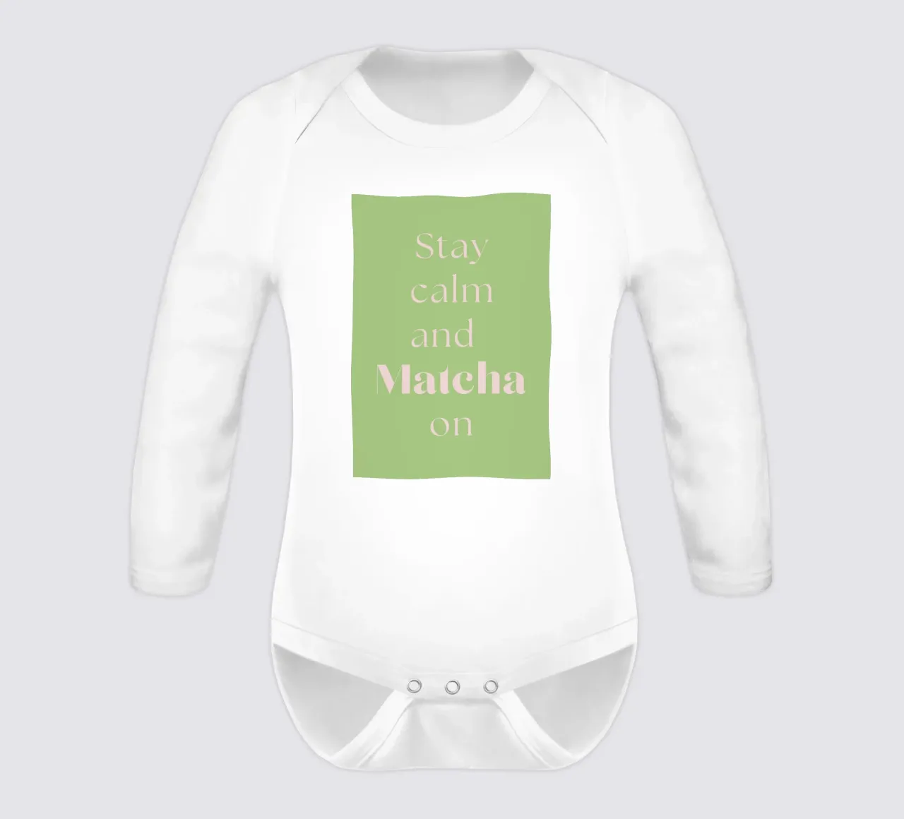 Mantén la calma y sigue matcha body de manga larga de Quirk & Quote