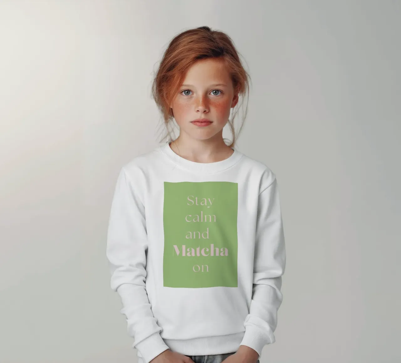 Mantenere la calma e continuare con il matcha felpa bambino da Quirk & Quote