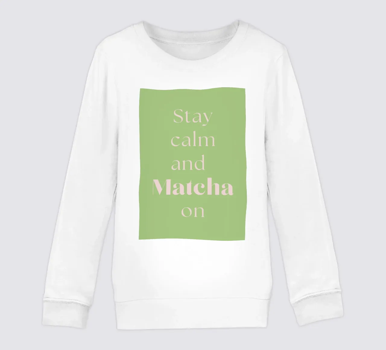 Mantenere la calma e continuare con il matcha felpa bambino da Quirk & Quote