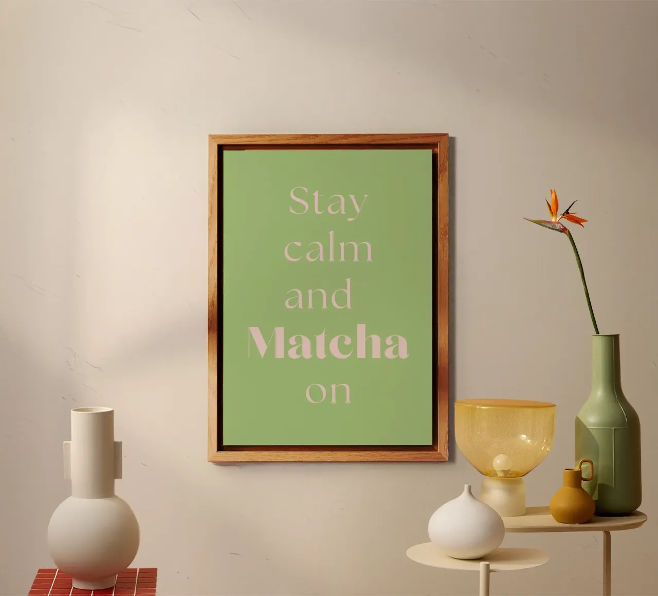 Mantenere la calma e continuare con il matcha alluminio dibond da Quirk & Quote