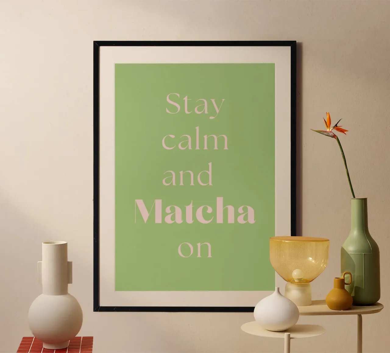 Mantenere la calma e continuare con il matcha carta hahnemühle da Quirk & Quote