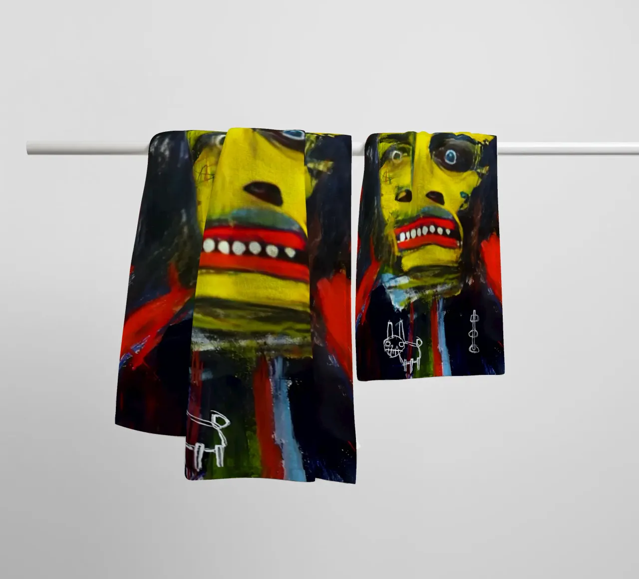 Jean basquiat - Abstract Painting Art asciugamano da bagno da Gage Gottlieb