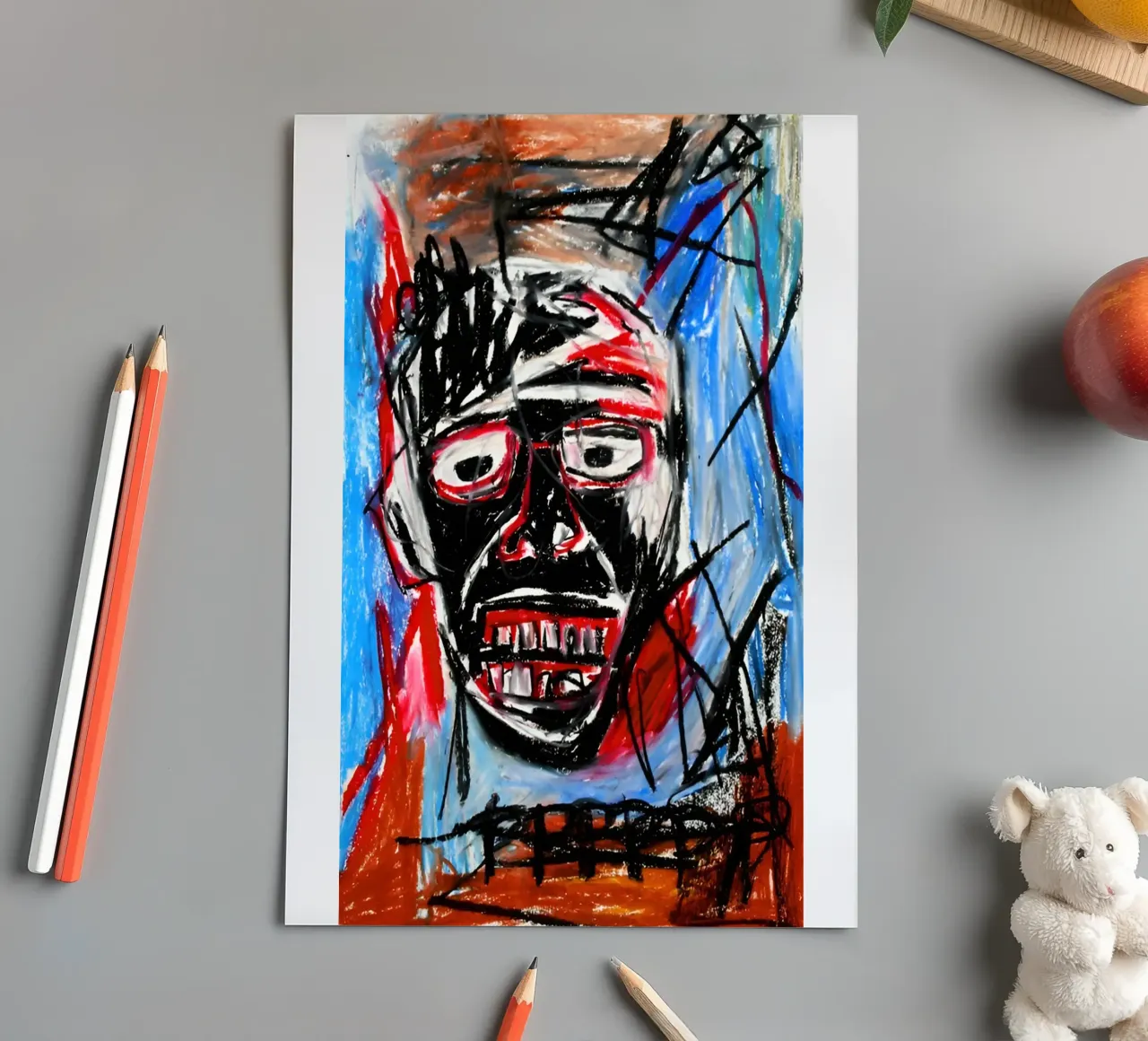 Michel Basquiat - Abstract Colorful foglio adesivo da Gage Gottlieb
