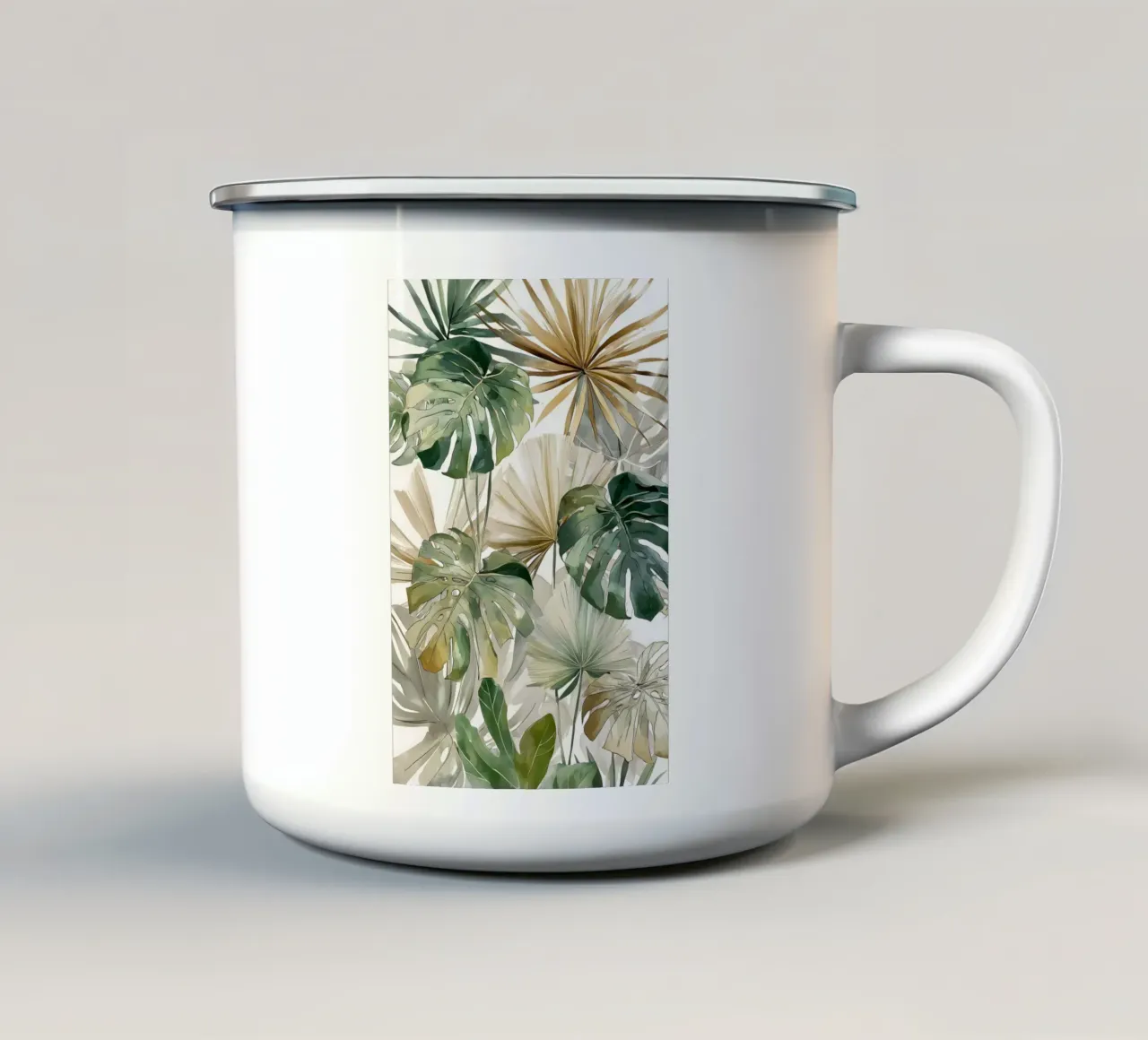Monstera arte tazza in smalto da Studio Verde