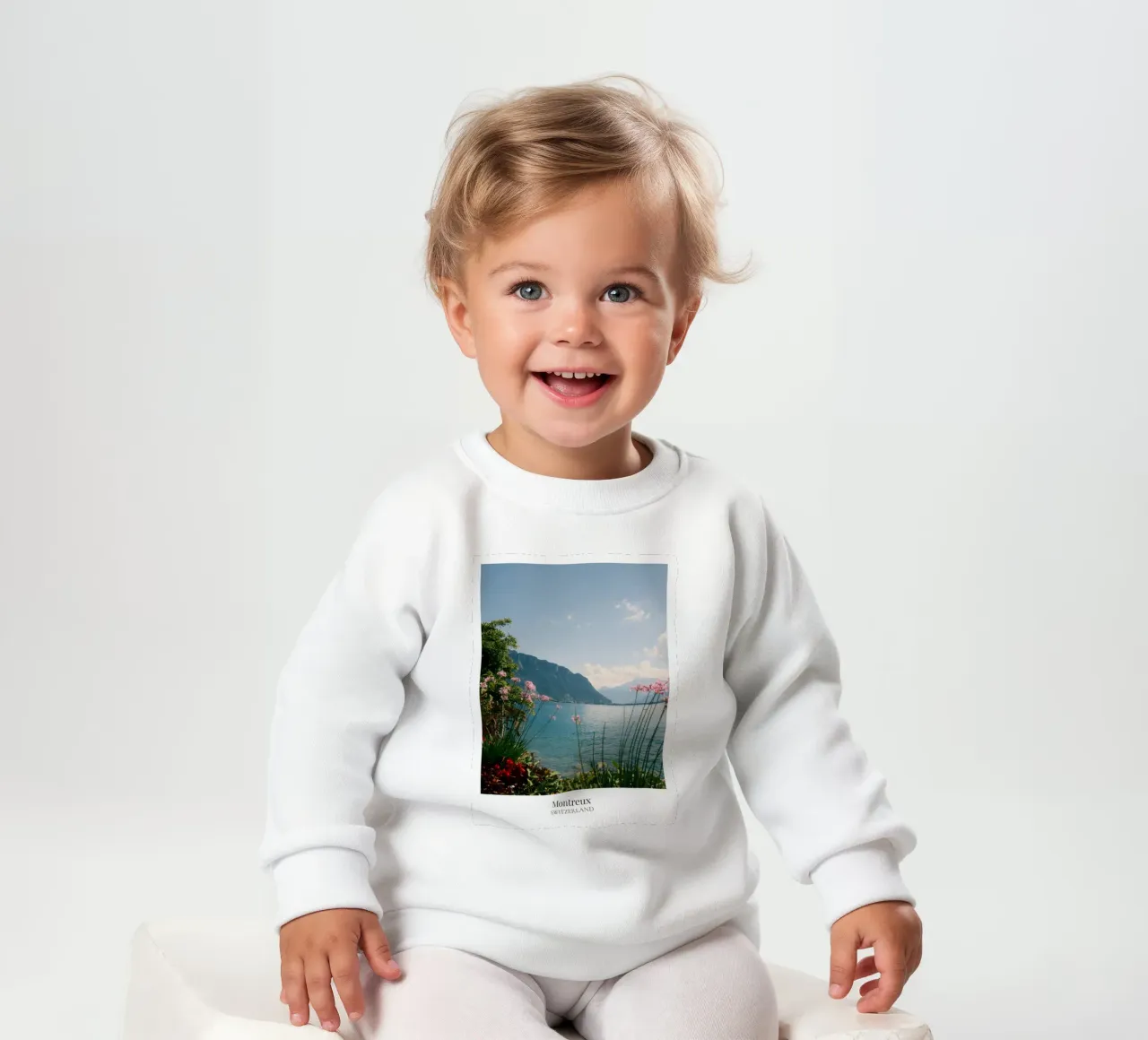 Montreux: Switzerland baby sweatshirt by FujiFrames