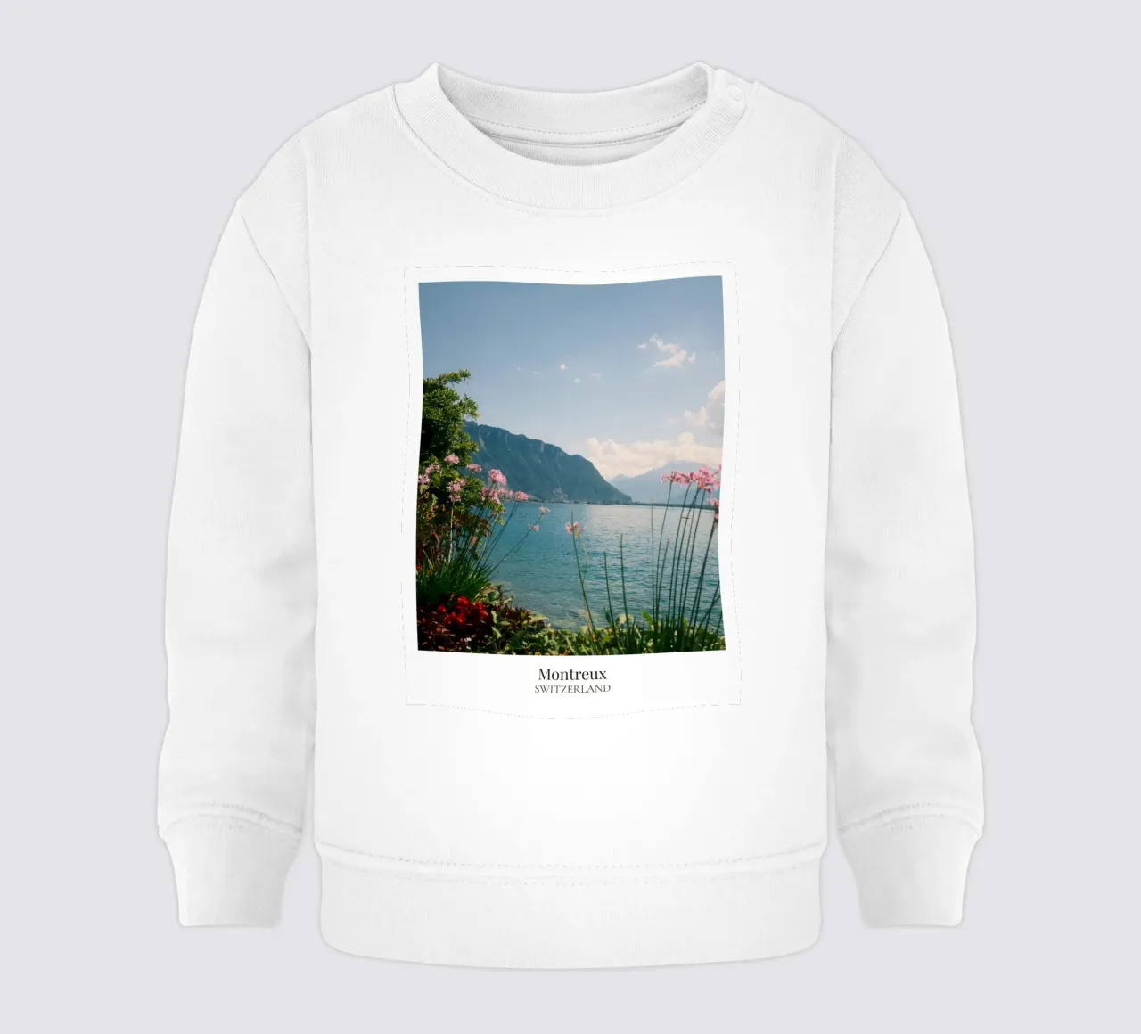 Montreux: Switzerland baby sweatshirt by FujiFrames