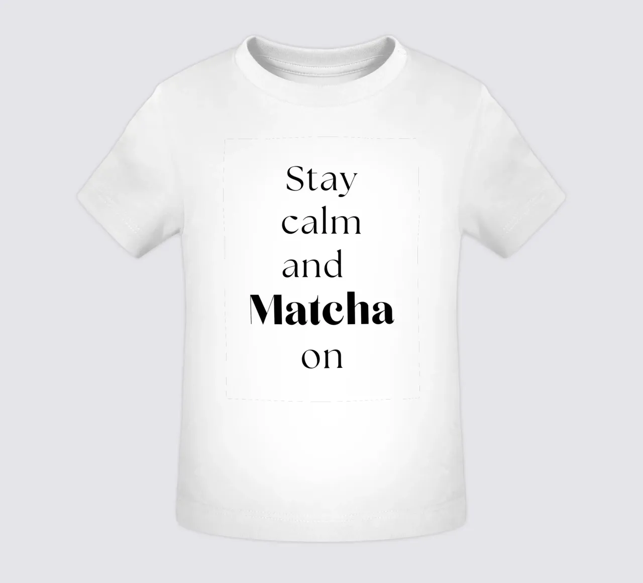 Mantenere la calma e continuare con il matcha maglietta neonato da Quirk & Quote