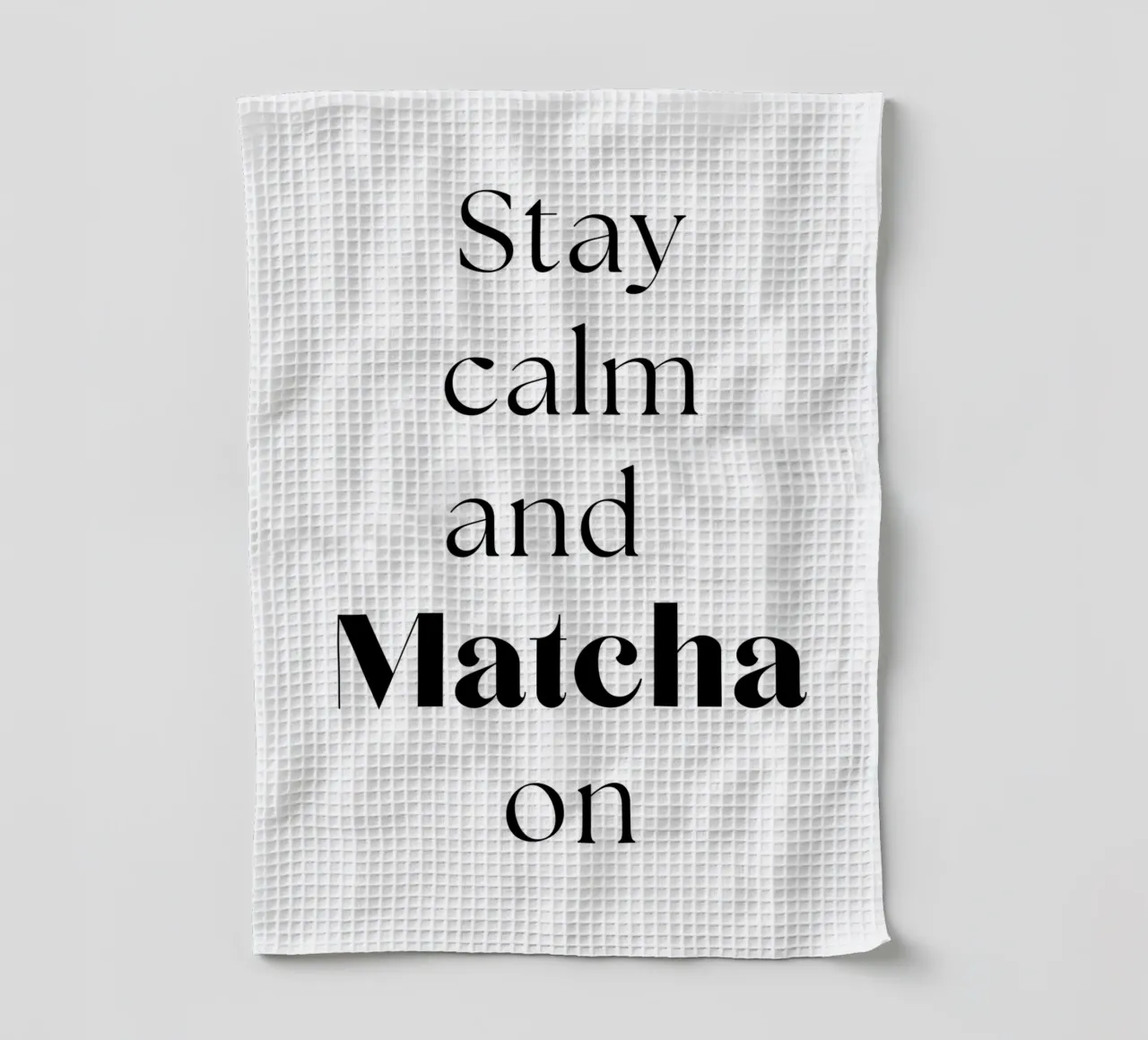 Mantenere la calma e continuare con il matcha canovaccio da cucina da Quirk & Quote