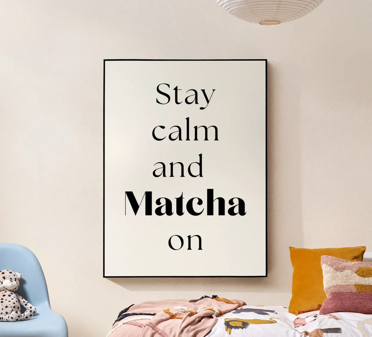 Mantenere la calma e continuare con il matcha plexiglass da Quirk & Quote