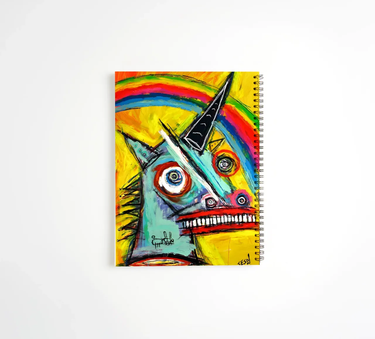Michel basquiat - Abstract Painting Part 2 spiral notebook by Gage Gottlieb