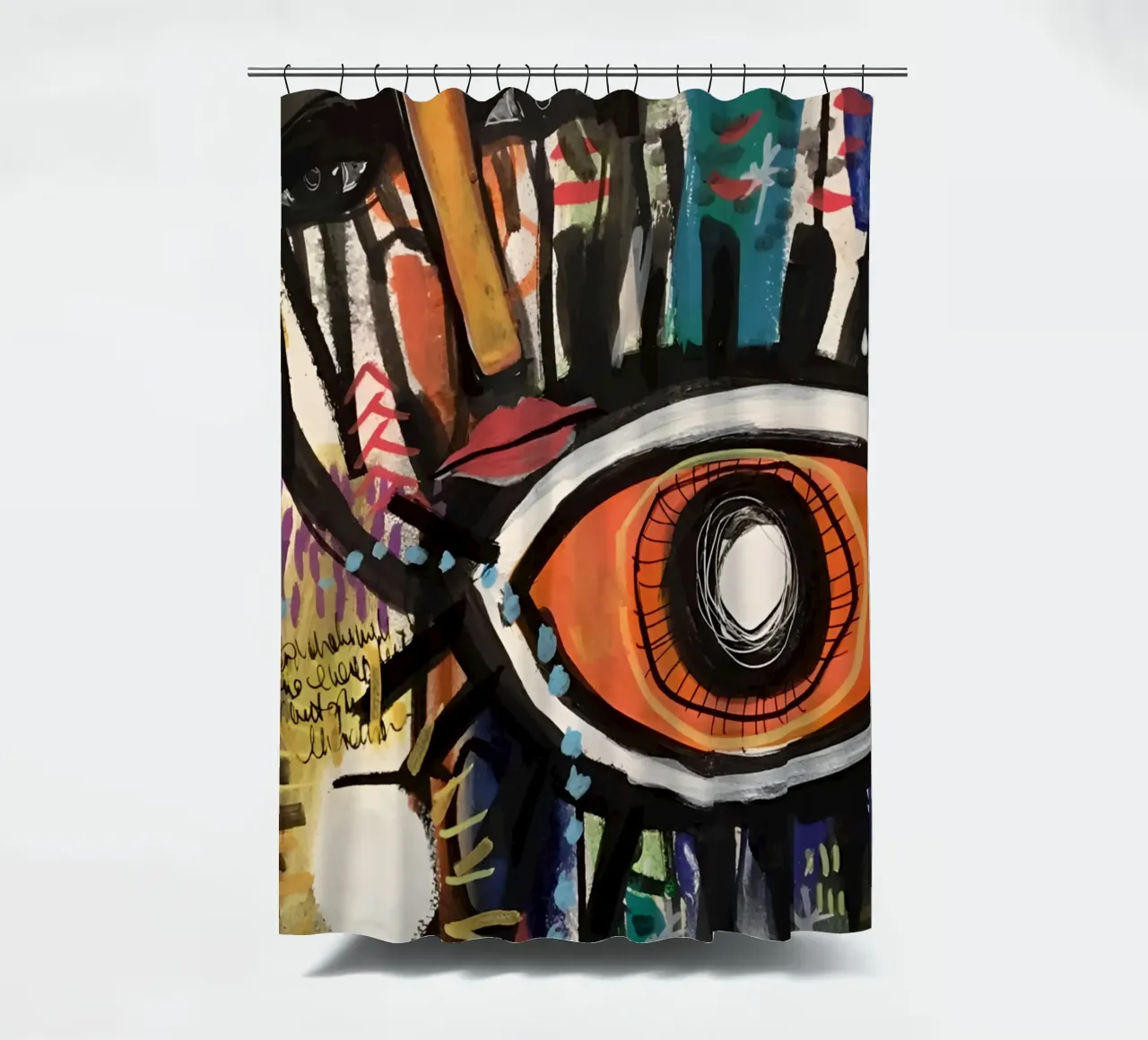Michel Basquiat - Artists Art Painting shower curtain by Gage Gottlieb