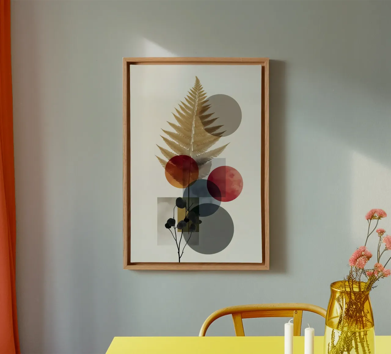 Kleurrijke abstracte kunst canvas met Baklijst van Studio Verde