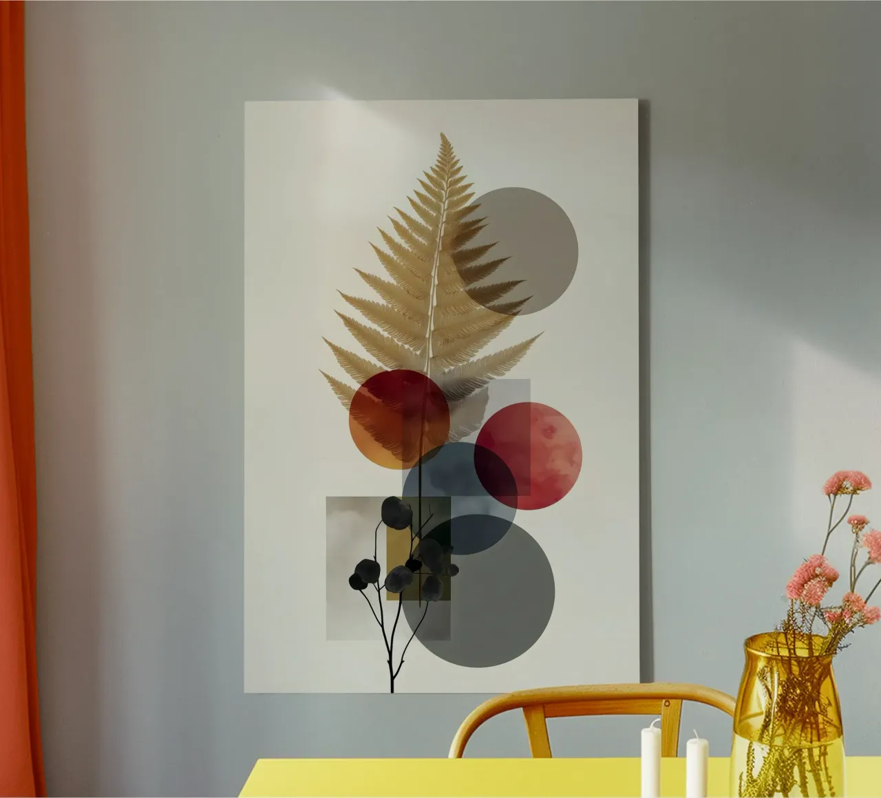 Kleurrijke abstracte kunst canvas met Baklijst van Studio Verde