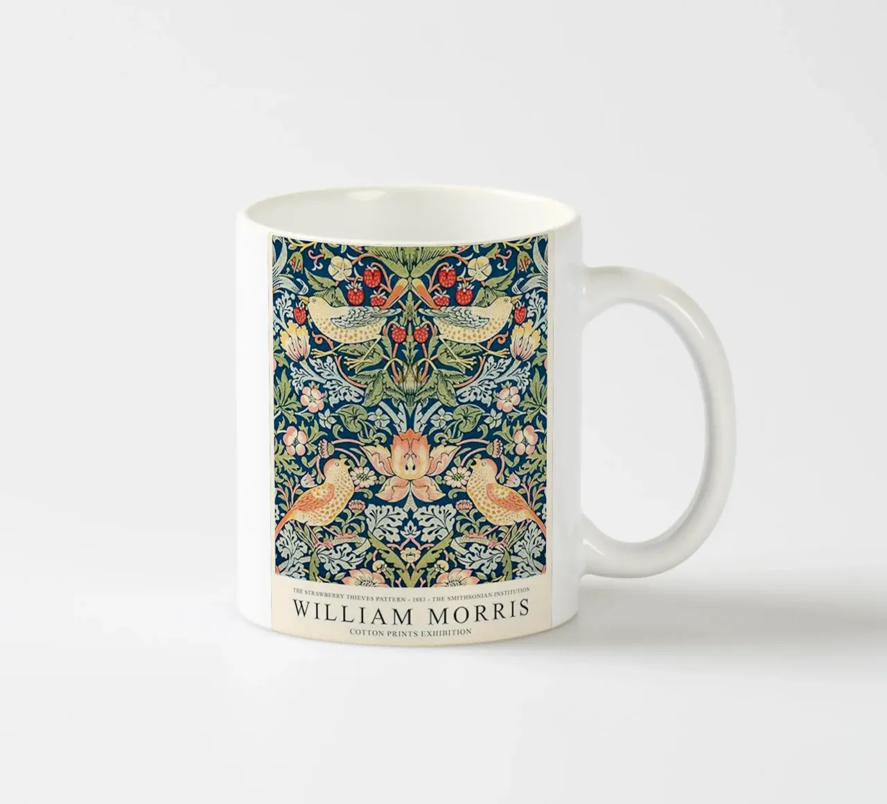uccelli appollaiati sul corbezzolo tazza in ceramica da Ropech Shop