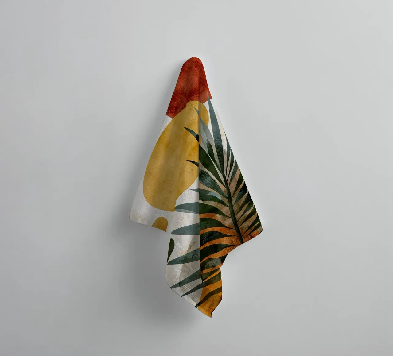 Palm leaf abstract art towel by Studio Verde