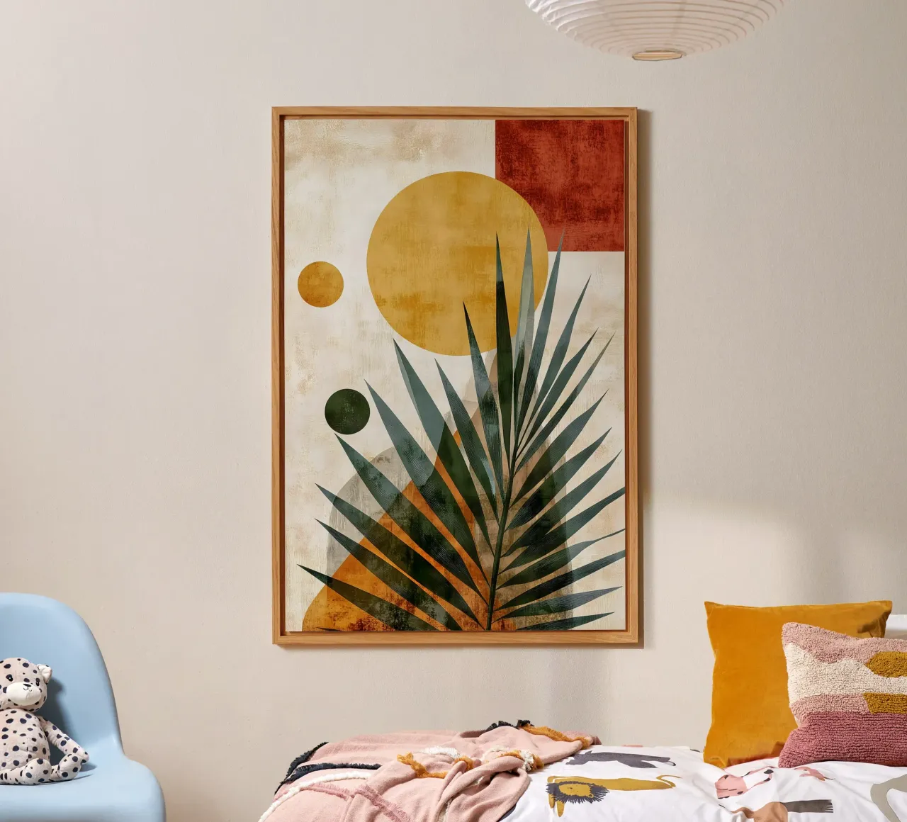 Palm leaf abstract art forex plate by Studio Verde