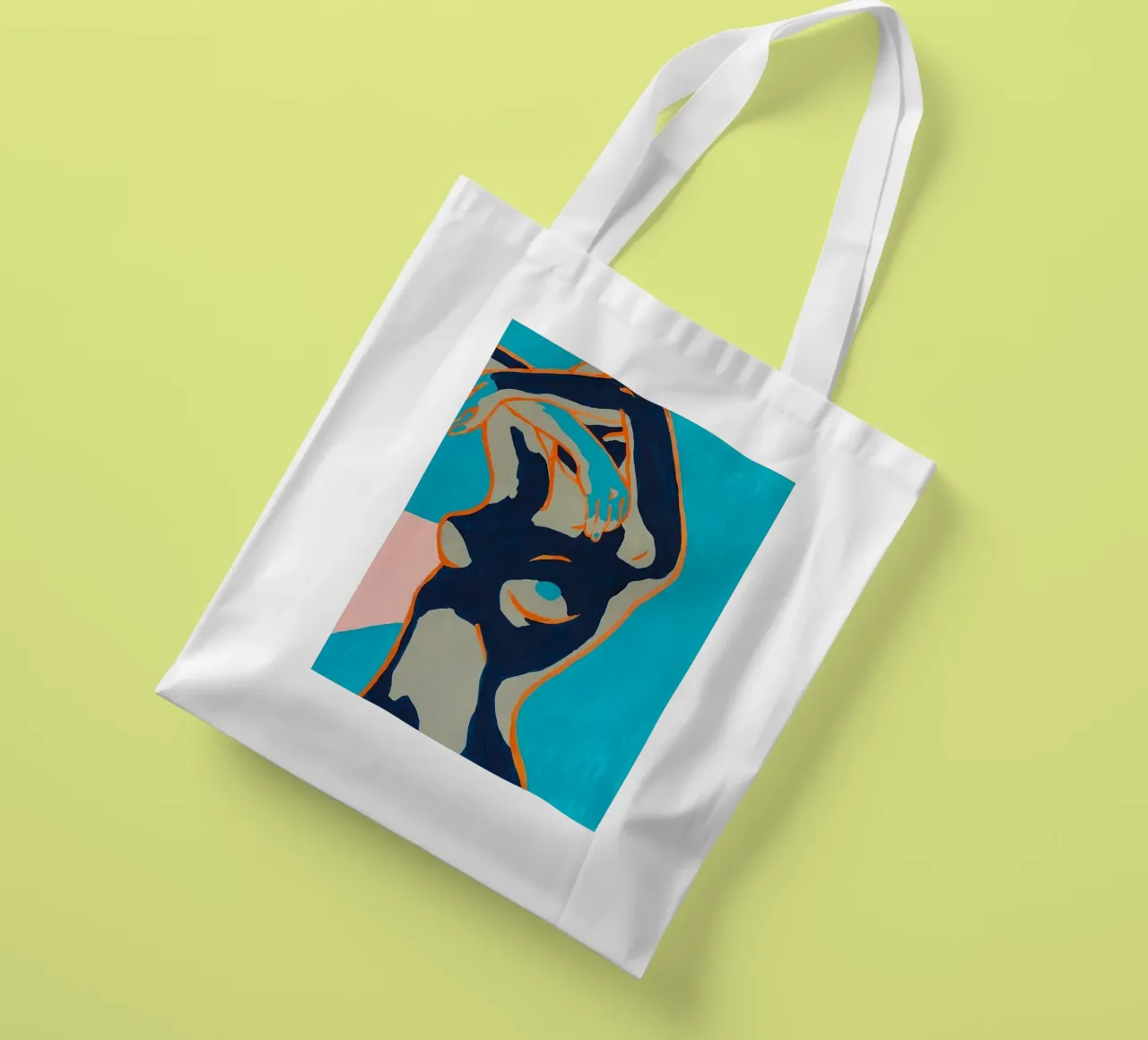 Ragazza nuda colorata d'epoca borsa in juta da https://www.juniqe.com/uk/shop/Henndraws