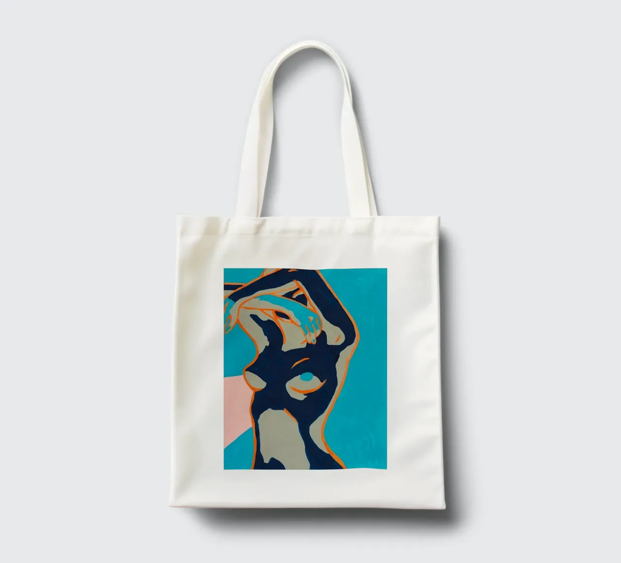 Ragazza nuda colorata d'epoca borsa in juta da https://www.juniqe.com/uk/shop/Henndraws