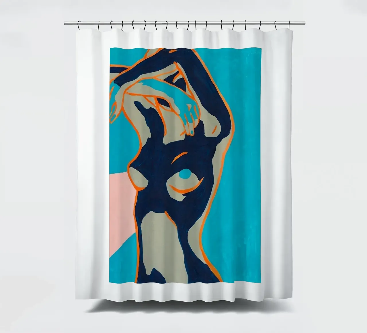 Ragazza nuda colorata d'epoca tenda da doccia da https://www.juniqe.com/uk/shop/Henndraws