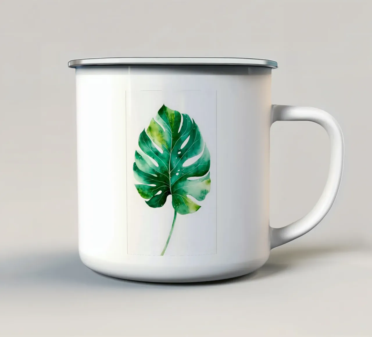 Foglia di Monstera tazza in smalto da Studio Verde