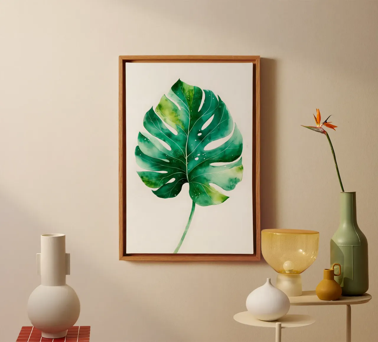 Monstera leaf canvas by Studio Verde