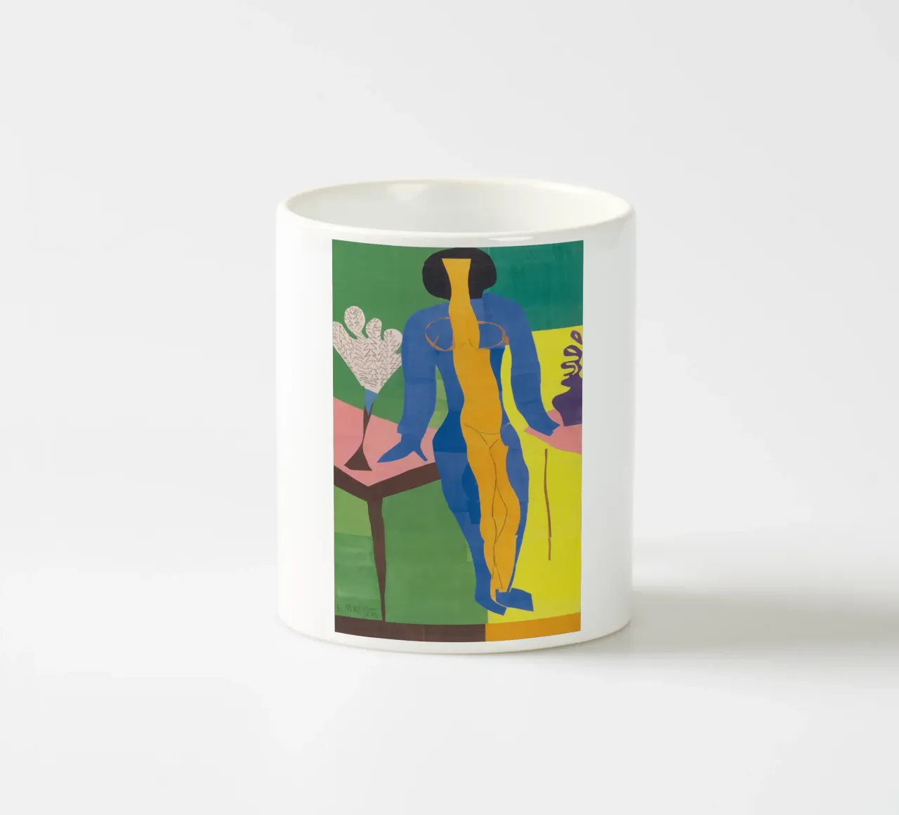 Vintage Art Pose Colourfull ceramic mug by https://www.juniqe.com/uk/shop/Henndraws