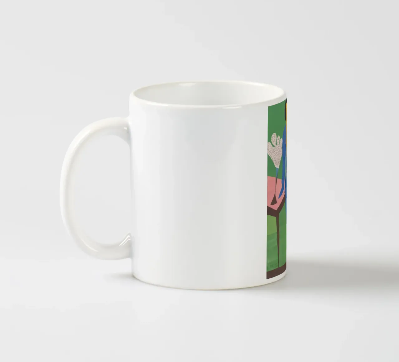 Vintage Art Pose Colourfull ceramic mug by https://www.juniqe.com/uk/shop/Henndraws