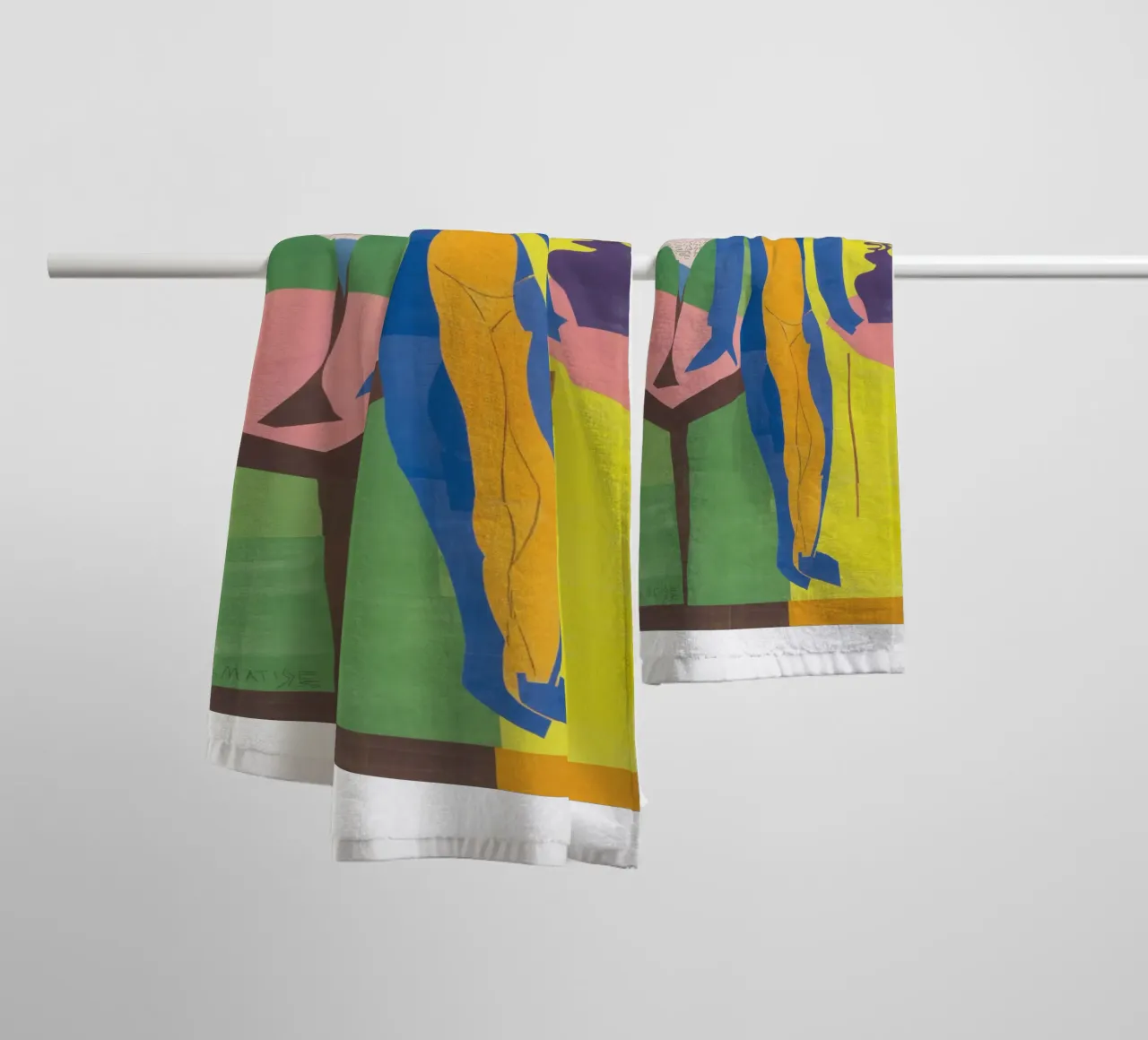Vintage Art Pose Colourfull towel by https://www.juniqe.com/uk/shop/Henndraws