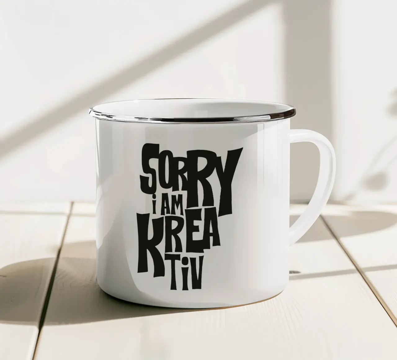 Sorry tazza in smalto da Flo Klein