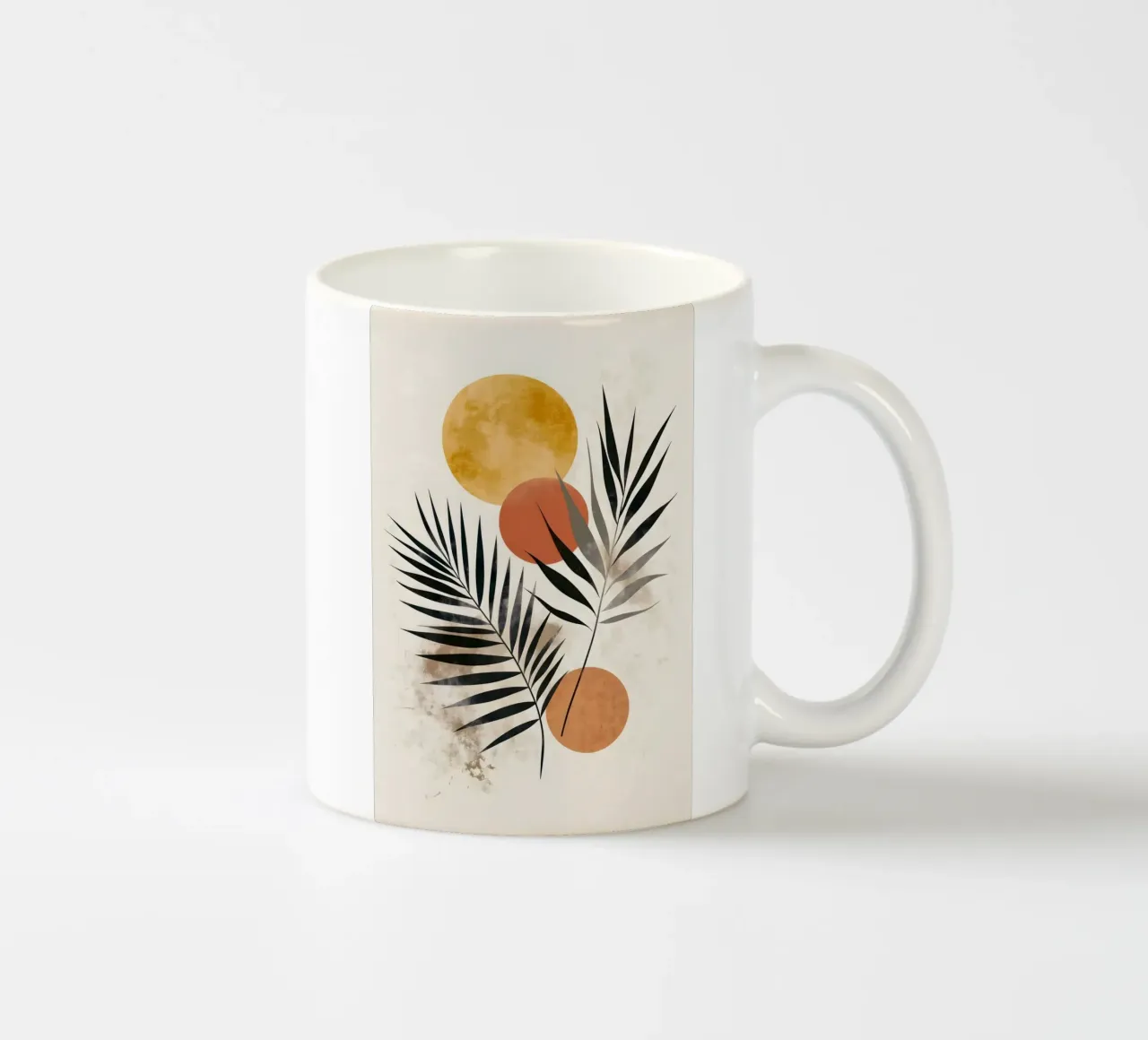 Palm fronds abstract art ceramic mug by Studio Verde