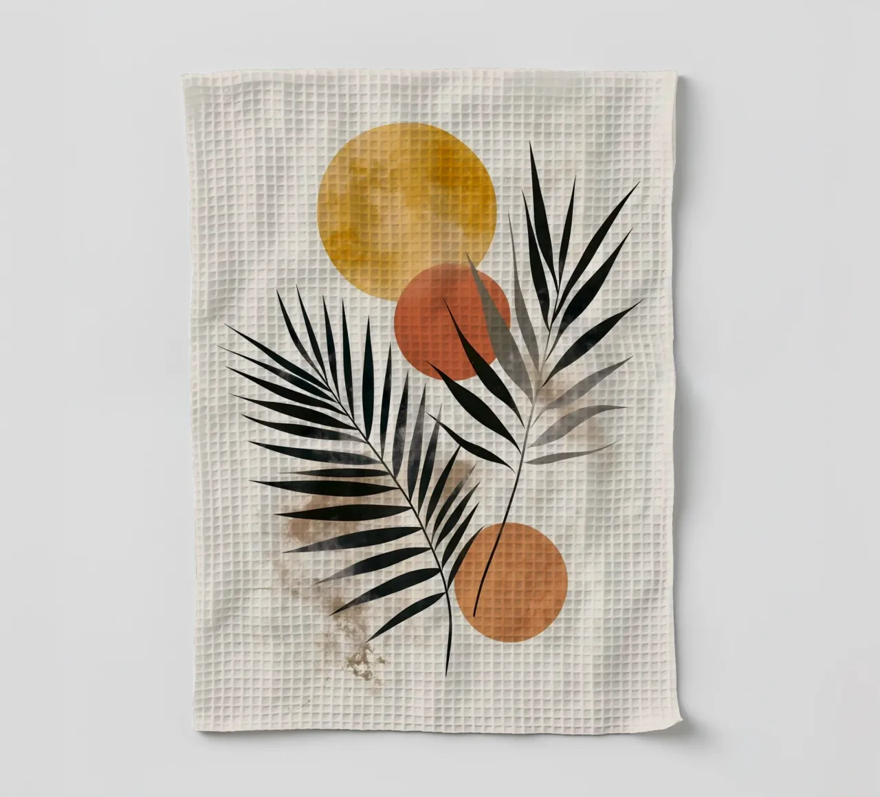 Palm fronds abstract art tea towel by Studio Verde