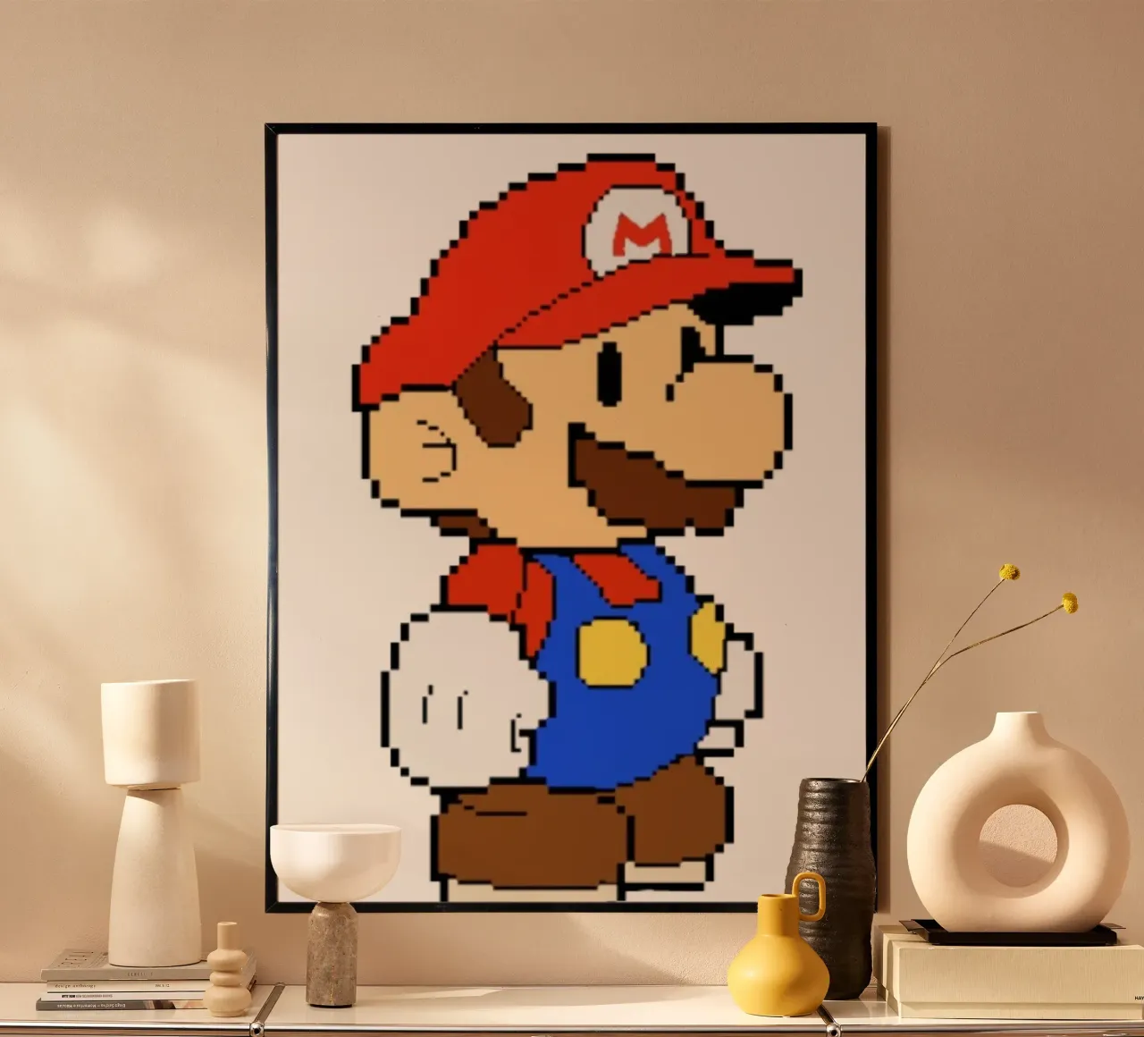 Super Mario Pixel carta hahnemühle da Pixel Addict