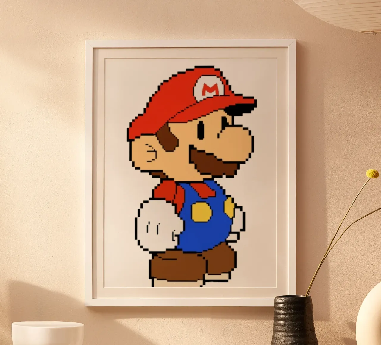 Super Mario Pixel carta hahnemühle da Pixel Addict