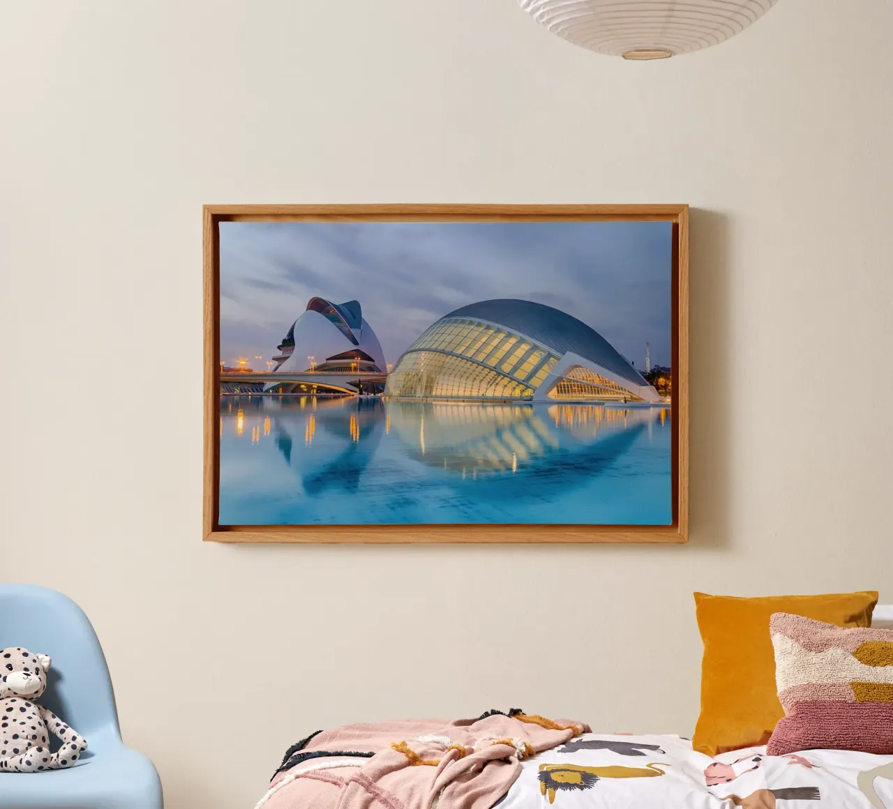 Città delle Arti e delle Scienze, Valencia, Spagna tela con Cornice a cassetta da Wanderlust Vibes