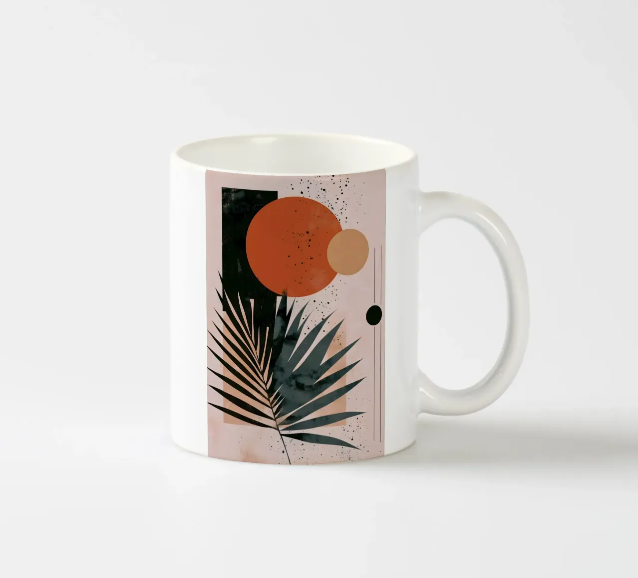 Palmenblatt abstrakte Kunst Keramik Tasse von Studio Verde