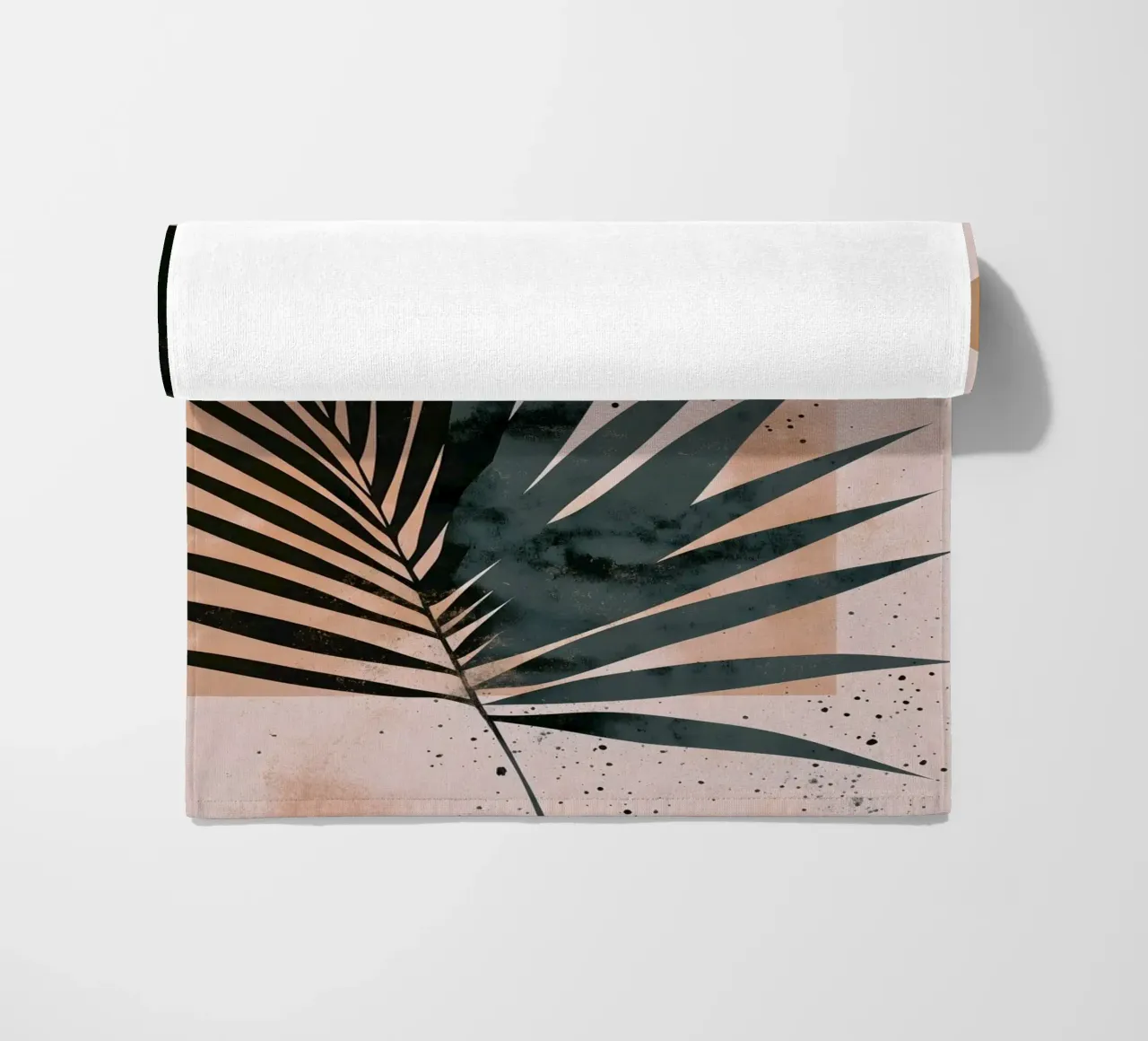 Palm leaf abstract art beach towel by Studio Verde
