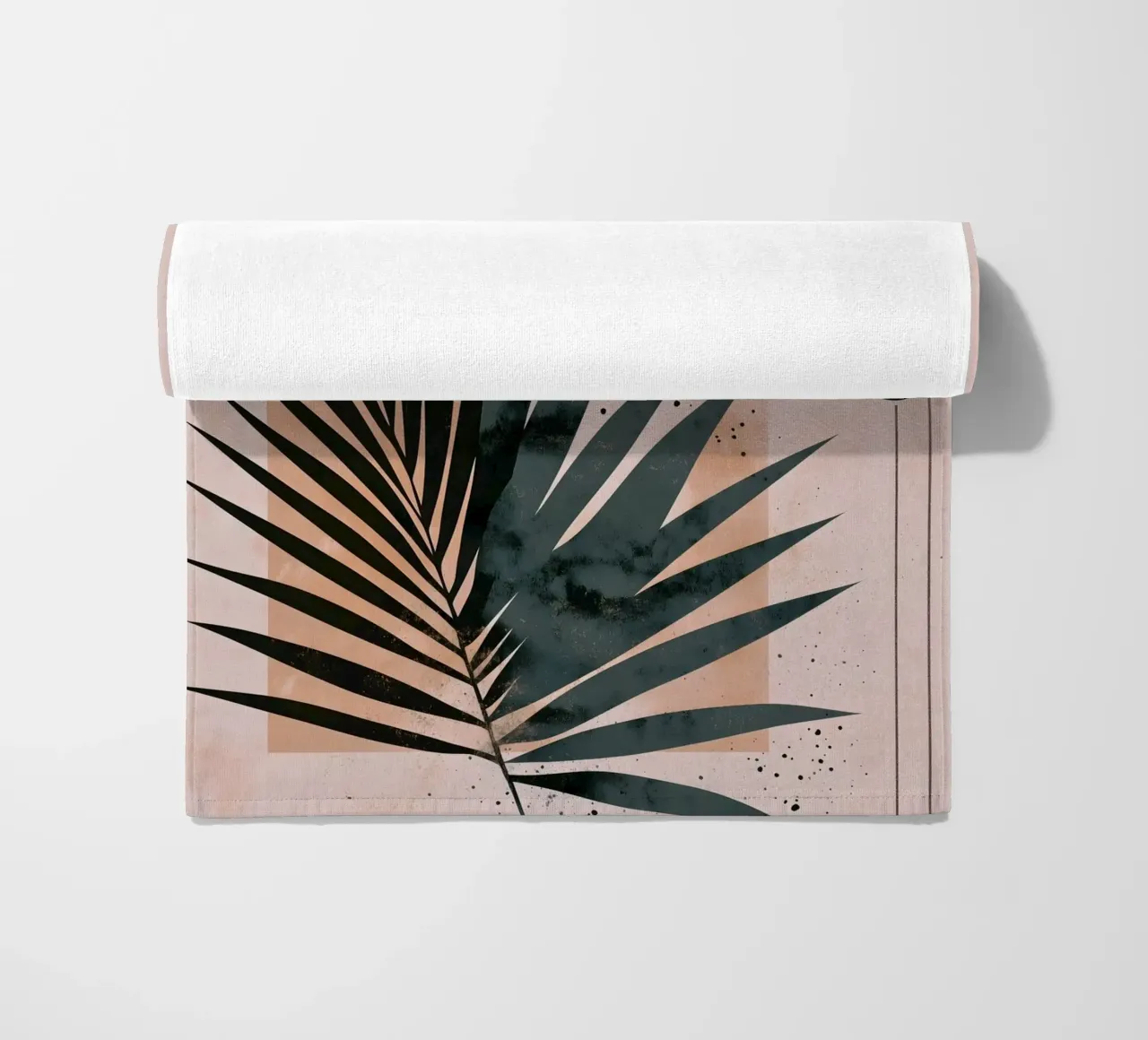 Palm leaf abstract art beach towel by Studio Verde
